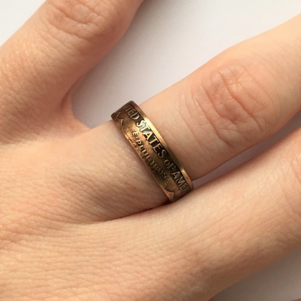 Vintage Lucky Copper Penny Coin Ring Gothic SEALED - Picture 5 of 8